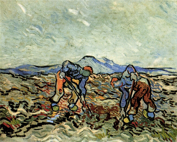 Peasants Lifting Potatoes Van Gogh Oil Painting